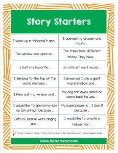 Story starter sentences